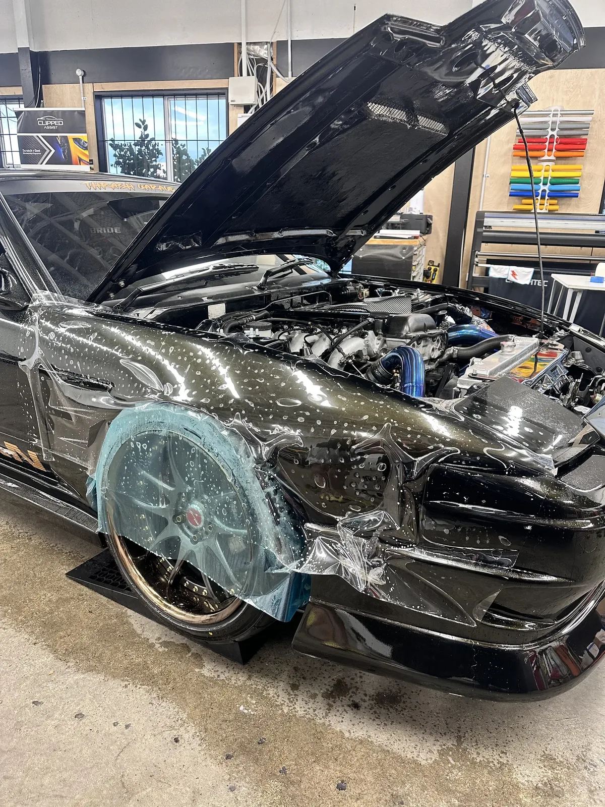 Nissan GT-R having clear paint protection film installed on the front end at Tiger Tint & Wrap